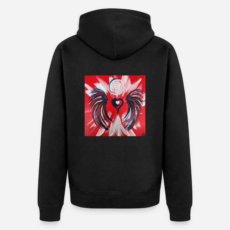 Herzengel "...ich bin einfach" - Unisex Premium Bio Zip Hoodie - Schwarz