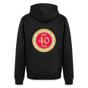 40 ans LE MB - Veste à capuche bio Premium Unisexe - noir - Dos - Nico (187cm)