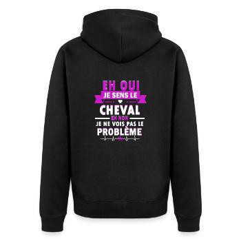 eh oui je sens le cheval - Veste à capuche bio Premium Unisexe - noir - Dos - Nico (187cm)