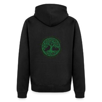 I walk into the future knowing where I come from. - Unisex Premium Organic Zip Hoodie - black - Back - Nico (187cm)