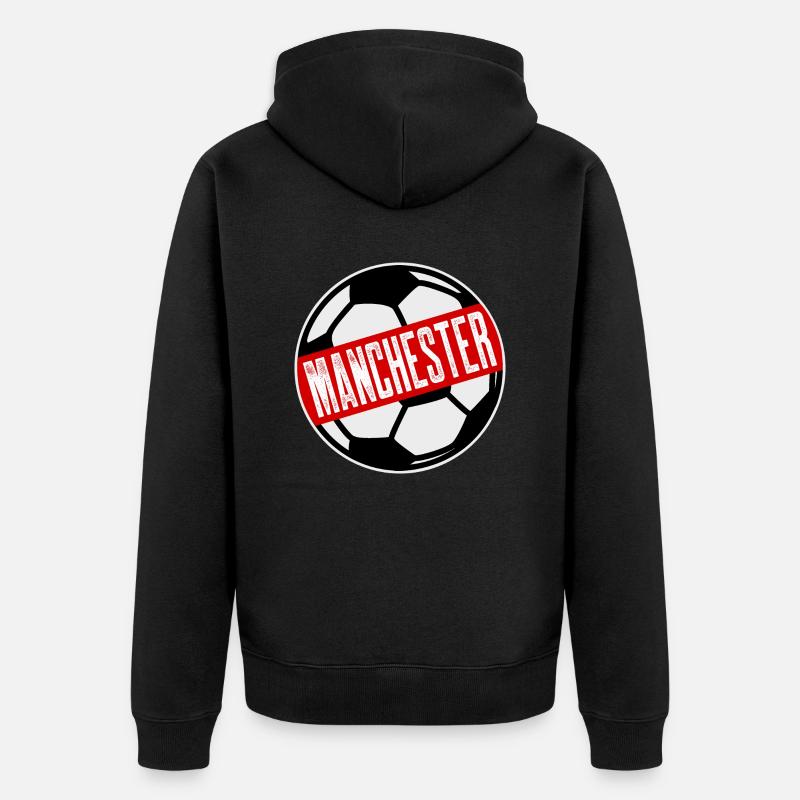 Fußball - Unisex Premium Bio Zip Hoodie - Schwarz