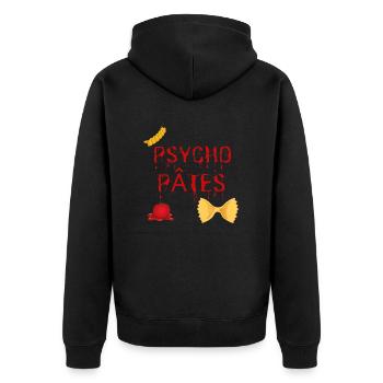 psychopaths - Unisex Premium Organic Zip Hoodie - black - Back - Nico (187cm)