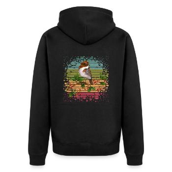 Colorful bird - Unisex Premium Organic Zip Hoodie - black - Back - Nico (187cm)