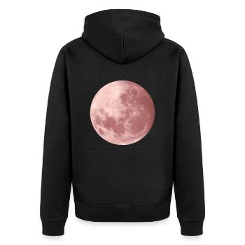 Moon in rose gold - Unisex Premium Organic Zip Hoodie - black - Back - Nico (187cm)