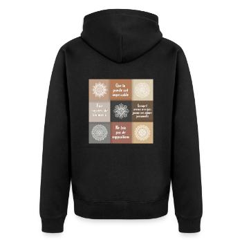 LES ACCORDS TOLTEQUES - Veste à capuche bio Premium Unisexe - noir - Dos - Nico (187cm)