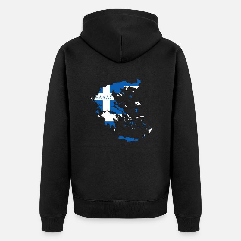 Hellas - Unisex Premium Bio Zip Hoodie - Schwarz