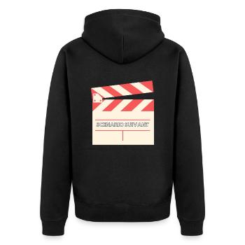 Film - Kino - Unisex Premium Bio Zip Hoodie - Schwarz - Hinten - Nico (187cm)