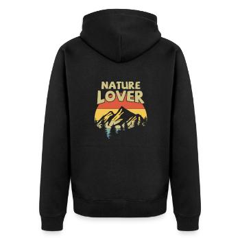 nature lover - Veste à capuche bio Premium Unisexe - noir - Dos - Nico (187cm)