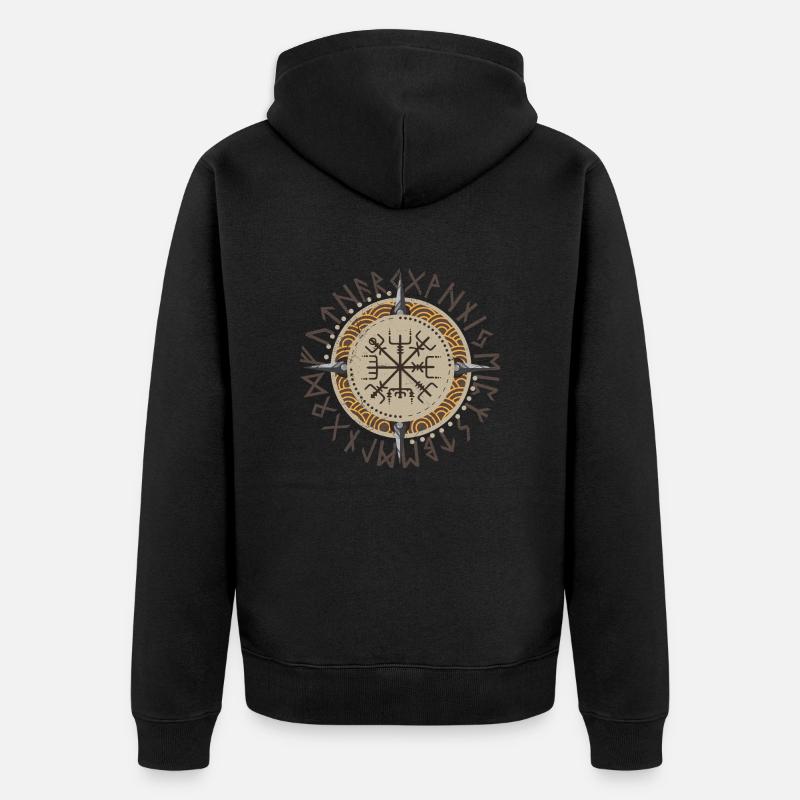 Vikings Vegvisir Krieger Idée cadeau - Veste à capuche bio Premium Unisexe - noir