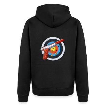 Vintage gamer - Unisex Premium Organic Zip Hoodie - black - Back - Nico (187cm)