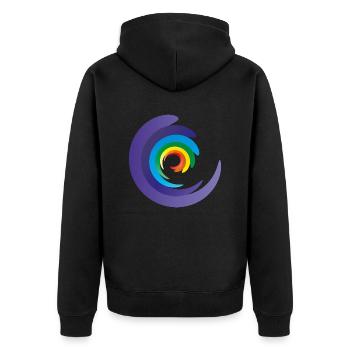 rainbow chakra - Unisex Premium Organic Zip Hoodie - black - Back - Nico (187cm)