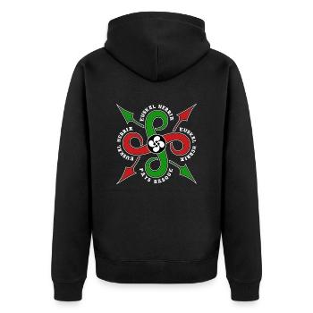 Lauburu Croix Basque - Veste à capuche bio Premium Unisexe - noir - Dos - Nico (187cm)