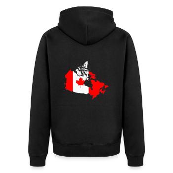 Kanada - Unisex Premium Bio Zip Hoodie - Schwarz - Hinten - Nico (187cm)