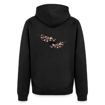 Japan - Unisex Premium Bio Zip Hoodie - Schwarz - Hinten - Nico (187cm)