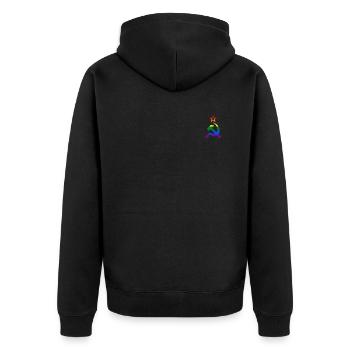 Gay Communism Pride - Unisex Premium Organic Zip Hoodie - black - Back - Nico (187cm)