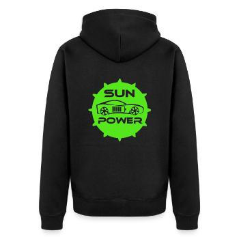 e-car, e-mobility, electric car, zoe, EV-driver, - Unisex Premium Organic Zip Hoodie - black - Back - Nico (187cm)