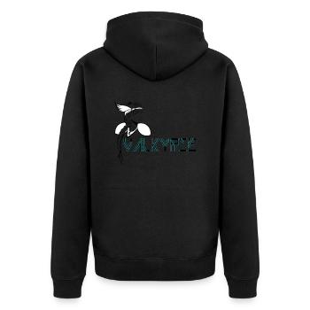 VALKYRIE blue - Unisex Premium Organic Zip Hoodie - black - Back - Nico (187cm)