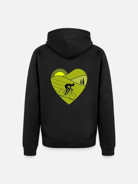 Love Cycling Funny Cycling - Unisex Premium Organic Zip Hoodie - black