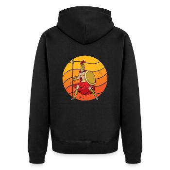 Roman Legionnaire Roman Outfit Sword Fight - Unisex Premium Organic Zip Hoodie - black - Back - Nico (187cm)