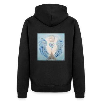 Gel de coeur de lâcher-prise - Veste à capuche bio Premium Unisexe - noir - Dos - Nico (187cm)