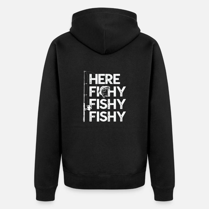 Here fishy fishy fishy - Veste à capuche bio Premium Unisexe - noir