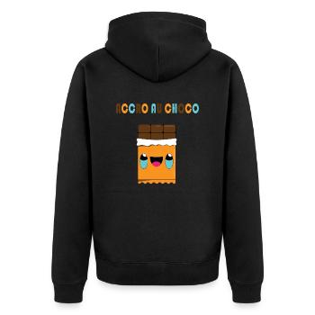 chocolat mignons - Veste à capuche bio Premium Unisexe - noir - Dos - Nico (187cm)