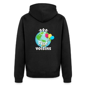 Fete Des Voisins Rencontrer Vos Voisins - Veste à capuche bio Premium Unisexe - noir - Dos - Nico (187cm)