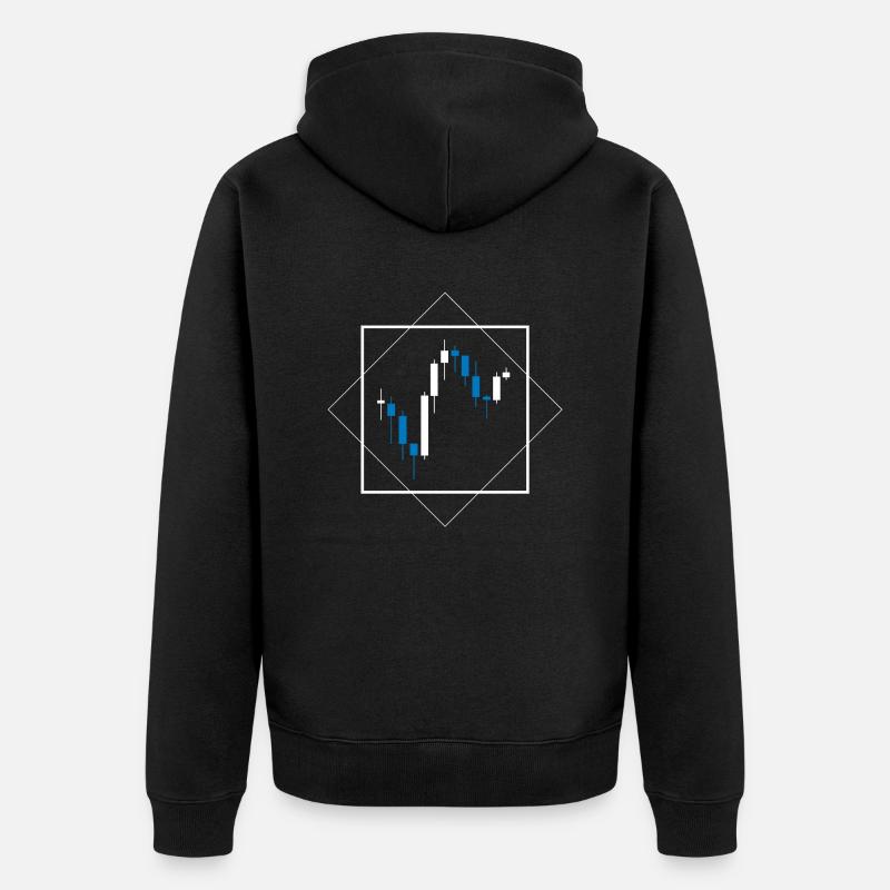 Trading Chart - Unisex Premium Bio Zip Hoodie - Schwarz