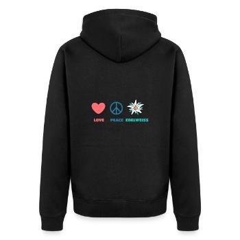 Love Peace Edelweiss Alpen Amants Idée cadeau - Veste à capuche bio Premium Unisexe - noir - Dos - Nico (187cm)