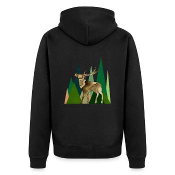 cerf - Veste à capuche bio Premium Unisexe - noir - Dos - Nico (187cm)