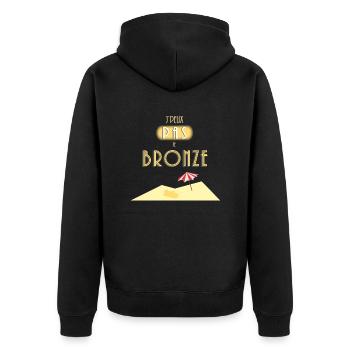 J'peux pas je bronze - Veste à capuche bio Premium Unisexe - noir - Dos - Nico (187cm)