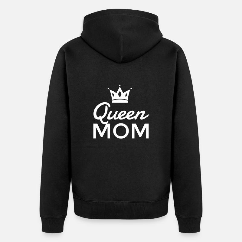 Queen Mom - Unisex Premium Bio Zip Hoodie - Schwarz