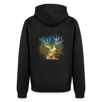 cerf - Veste à capuche bio Premium Unisexe - noir - Dos - Nico (187cm)