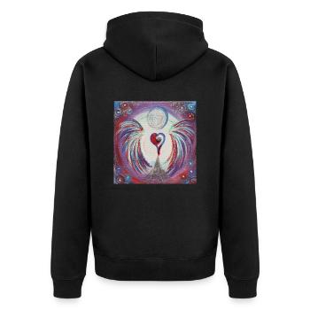 Ange coeur Manifestation de ta vocation - Veste à capuche bio Premium Unisexe - noir - Dos - Nico (187cm)