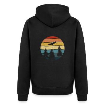 Free as an eagle in nature - Unisex Premium Organic Zip Hoodie - black - Back - Nico (187cm)