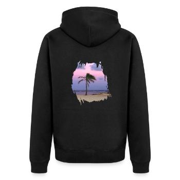PLAGE PARADISIAQUE SAINTE ANNE GUADELOUPE - Veste à capuche bio Premium Unisexe - noir - Dos - Nico (187cm)