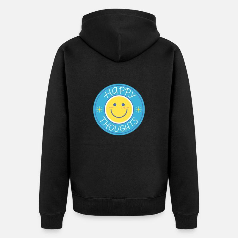 Pensées heureuses - Veste à capuche bio Premium Unisexe - noir
