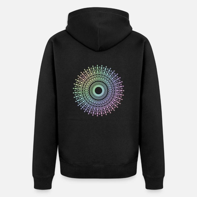 Mandala - Unisex Premium Bio Zip Hoodie - Schwarz