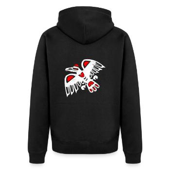 Haida-Adler-Symbol Lustige Geschenkidee - Unisex Premium Bio Zip Hoodie - Schwarz - Hinten - Nico (187cm)