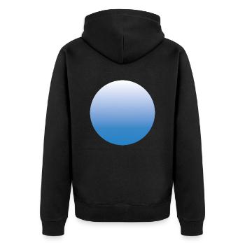 Soleil bleu avec dégradé 02 - Veste à capuche bio Premium Unisexe - noir - Dos - Nico (187cm)