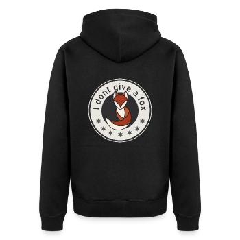 I dont give a fox - Unisex Premium Bio Zip Hoodie - Schwarz - Hinten - Nico (187cm)