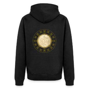 mandala bouddhisme spiritualité - Veste à capuche bio Premium Unisexe - noir - Dos - Nico (187cm)