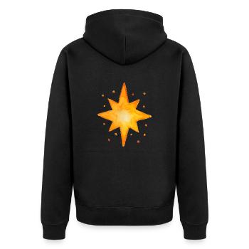 star - Unisex Premium Organic Zip Hoodie - black - Back - Nico (187cm)