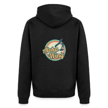 Wing Foiling Aloha Wingsurf cadeau hawaïen - Veste à capuche bio Premium Unisexe - noir - Dos - Nico (187cm)