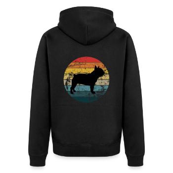 Français Bulldog - Veste à capuche bio Premium Unisexe - noir - Dos - Nico (187cm)