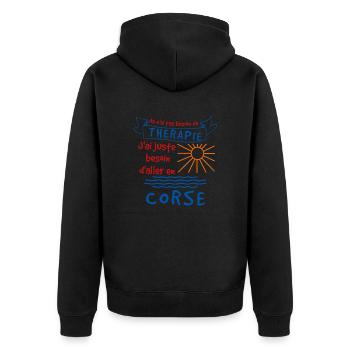 Je n'ai pas besoin de Therapie corse cadeau - Veste à capuche bio Premium Unisexe - noir - Dos - Nico (187cm)