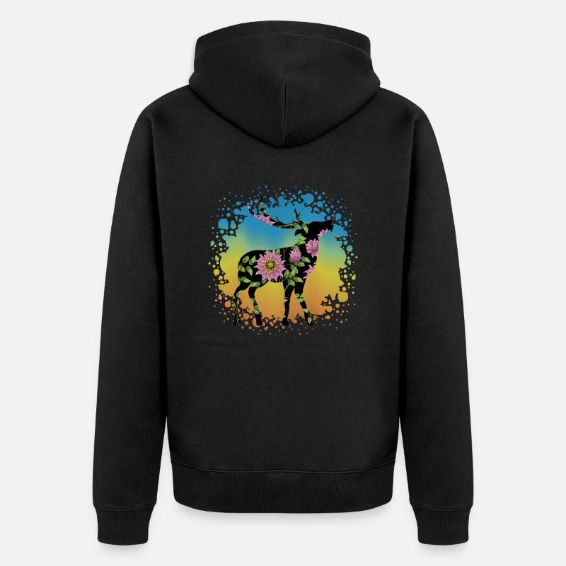 Cerf - Veste à capuche bio Premium Unisexe - noir