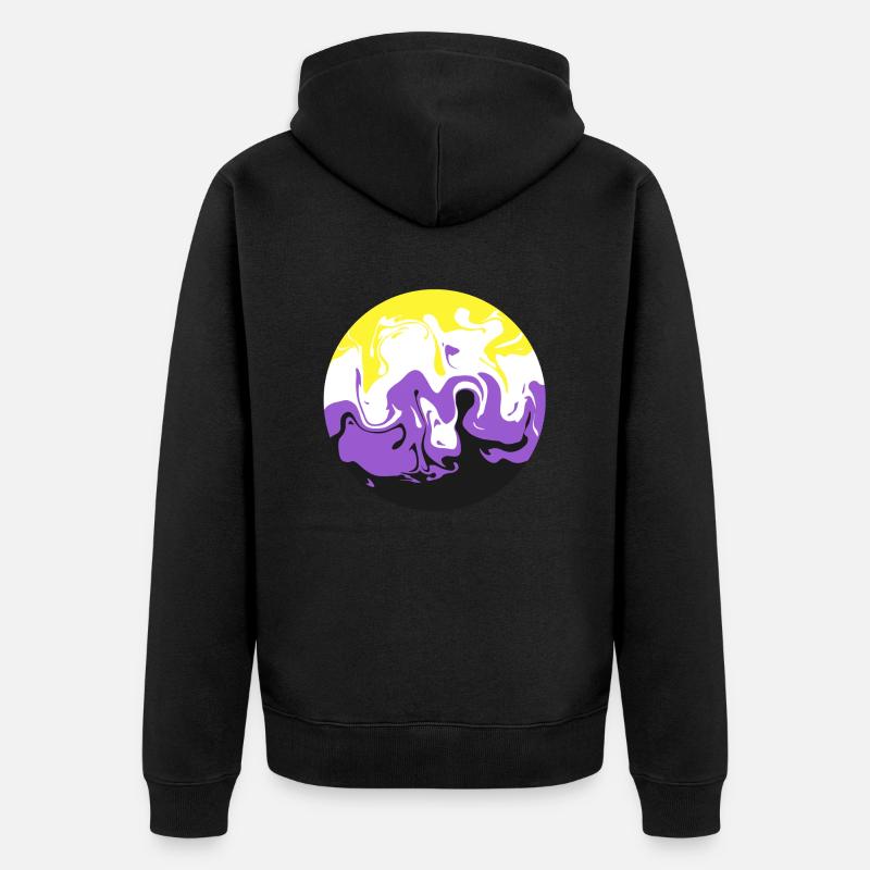 Non Binary Swirl - Veste à capuche bio Premium Unisexe - noir