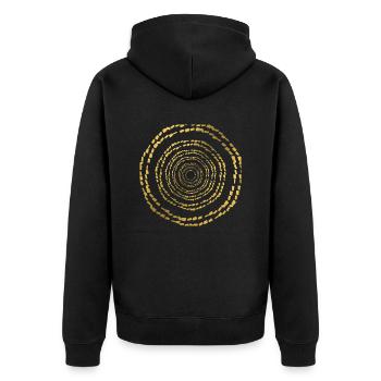illusion d'optique en cercle d'ore - Veste à capuche bio Premium Unisexe - noir - Dos - Nico (187cm)