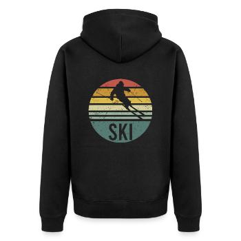 Ski Drôle Cool Ski Ski Vintage Retro Ski - Veste à capuche bio Premium Unisexe - noir - Dos - Nico (187cm)